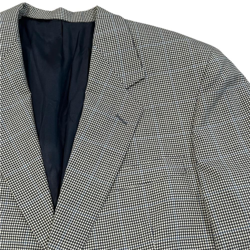 Zino Classic Black Blue‎ White Plaid Checkered Men's Blazer 42S